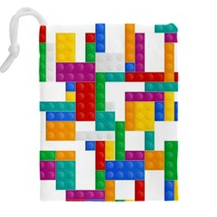 Colorful Bricks, Bricks, Colorful, Colors, Games, Lego, Rainbow Drawstring Pouch (4XL) from ArtsNow.com Back