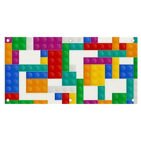 Colorful Bricks, Bricks, Colorful, Colors, Games, Lego, Rainbow Banner and Sign 4  x 2  from ArtsNow.com Front