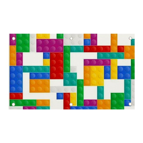 Colorful Bricks, Bricks, Colorful, Colors, Games, Lego, Rainbow Banner and Sign 5  x 3  from ArtsNow.com Front