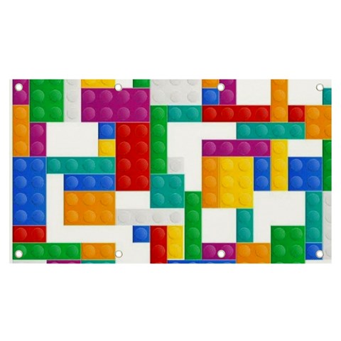 Colorful Bricks, Bricks, Colorful, Colors, Games, Lego, Rainbow Banner and Sign 7  x 4  from ArtsNow.com Front