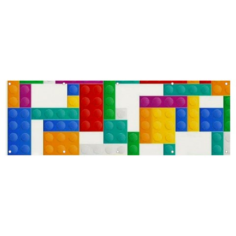 Colorful Bricks, Bricks, Colorful, Colors, Games, Lego, Rainbow Banner and Sign 12  x 4  from ArtsNow.com Front