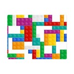 Colorful Bricks, Bricks, Colorful, Colors, Games, Lego, Rainbow Premium Plush Fleece Blanket (Mini)