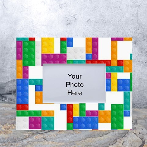 Colorful Bricks, Bricks, Colorful, Colors, Games, Lego, Rainbow White Tabletop Photo Frame 4 x6  from ArtsNow.com Front