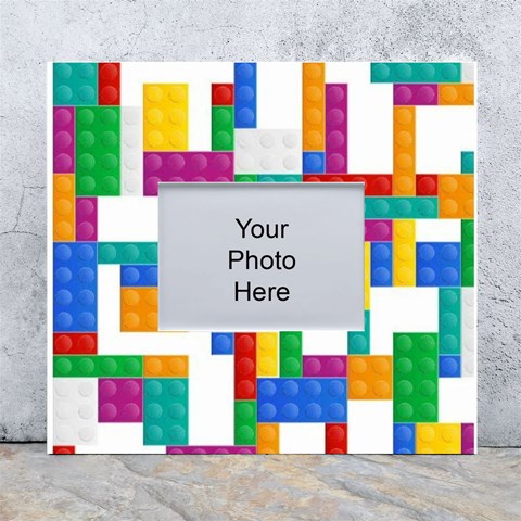 Colorful Bricks, Bricks, Colorful, Colors, Games, Lego, Rainbow White Wall Photo Frame 5  x 7  from ArtsNow.com Front