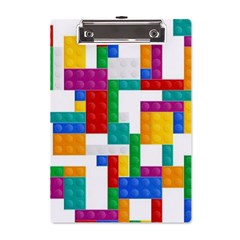 Colorful Bricks, Bricks, Colorful, Colors, Games, Lego, Rainbow A5 Acrylic Clipboard from ArtsNow.com Front