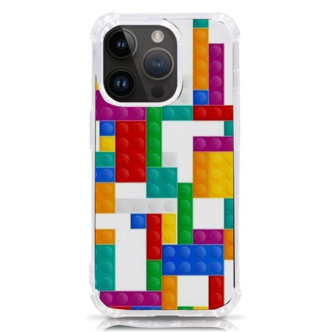 Colorful Bricks, Bricks, Colorful, Colors, Games, Lego, Rainbow iPhone 14 Pro TPU UV Print Case from ArtsNow.com Front