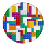 Colorful Bricks, Bricks, Colorful, Colors, Games, Lego, Rainbow Round Glass Fridge Magnet (4 pack)