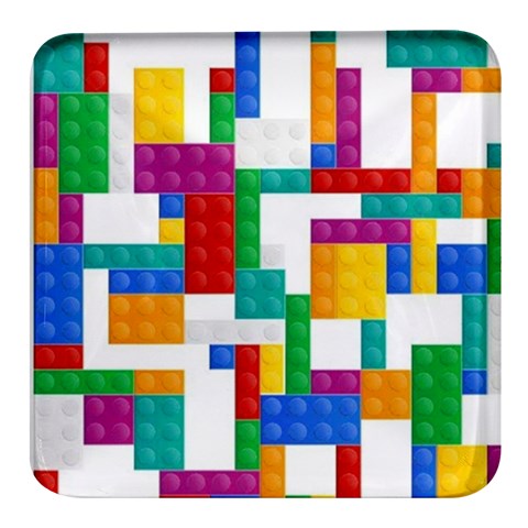 Colorful Bricks, Bricks, Colorful, Colors, Games, Lego, Rainbow Square Glass Fridge Magnet (4 pack) from ArtsNow.com Front