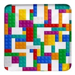 Colorful Bricks, Bricks, Colorful, Colors, Games, Lego, Rainbow Square Glass Fridge Magnet (4 pack)