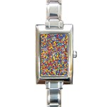 Colorful Lego Texture Lego Bricks Rectangle Italian Charm Watch