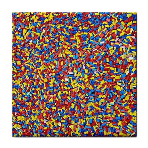 Colorful Lego Texture Lego Bricks Tile Coaster from ArtsNow.com Front