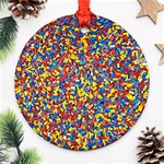 Colorful Lego Texture Lego Bricks Ornament (Round)