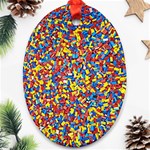 Colorful Lego Texture Lego Bricks Ornament (Oval)