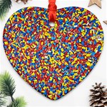 Colorful Lego Texture Lego Bricks Ornament (Heart)