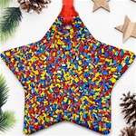 Colorful Lego Texture Lego Bricks Ornament (Star)