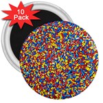 Colorful Lego Texture Lego Bricks 3  Magnets (10 pack) 