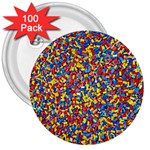 Colorful Lego Texture Lego Bricks 3  Buttons (100 pack) 