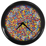 Colorful Lego Texture Lego Bricks Wall Clock (Black)