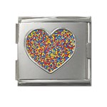 Colorful Lego Texture Lego Bricks Mega Link Heart Italian Charm (18mm)