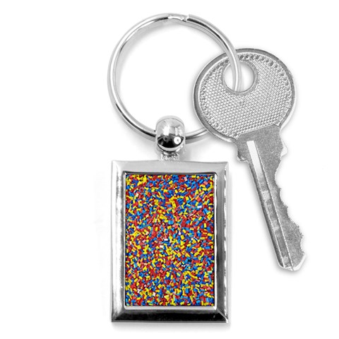 Colorful Lego Texture Lego Bricks Key Chain (Rectangle) from ArtsNow.com Front