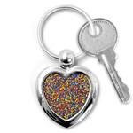 Colorful Lego Texture Lego Bricks Key Chain (Heart)