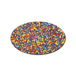 Colorful Lego Texture Lego Bricks Sticker (Oval)