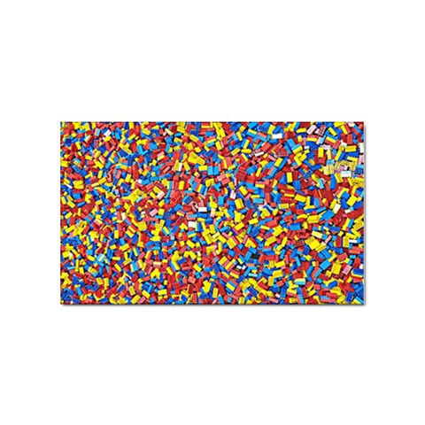 Colorful Lego Texture Lego Bricks Sticker (Rectangular) from ArtsNow.com Front