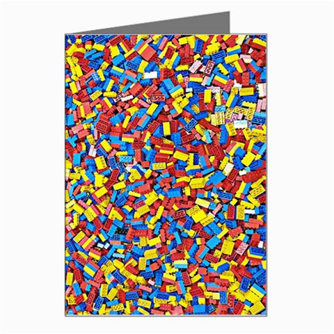 Colorful Lego Texture Lego Bricks Greeting Card from ArtsNow.com Left