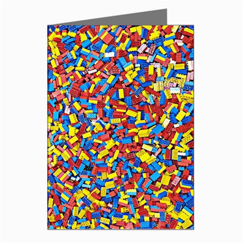 Colorful Lego Texture Lego Bricks Greeting Cards (Pkg of 8) from ArtsNow.com Left