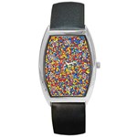 Colorful Lego Texture Lego Bricks Barrel Style Metal Watch