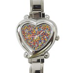 Colorful Lego Texture Lego Bricks Heart Italian Charm Watch