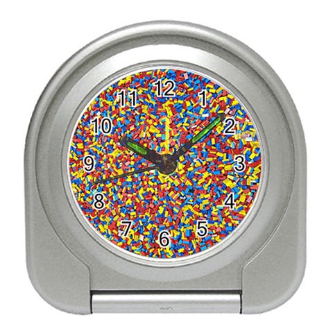 Colorful Lego Texture Lego Bricks Travel Alarm Clock from ArtsNow.com Front