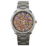 Colorful Lego Texture Lego Bricks Sport Metal Watch