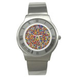 Colorful Lego Texture Lego Bricks Stainless Steel Watch