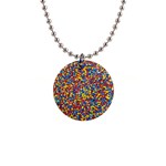 Colorful Lego Texture Lego Bricks 1  Button Necklace