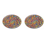 Colorful Lego Texture Lego Bricks Cufflinks (Oval)