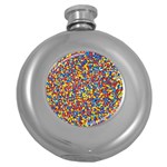 Colorful Lego Texture Lego Bricks Round Hip Flask (5 oz)