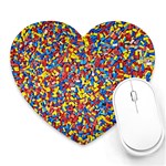 Colorful Lego Texture Lego Bricks Heart Mousepad