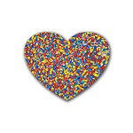 Colorful Lego Texture Lego Bricks Rubber Coaster (Heart)