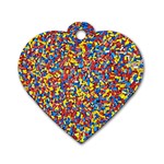 Colorful Lego Texture Lego Bricks Dog Tag Heart (One Side)