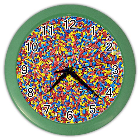 Colorful Lego Texture Lego Bricks Color Wall Clock from ArtsNow.com Front