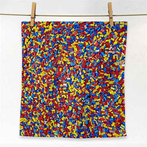 Colorful Lego Texture Lego Bricks Face Towel from ArtsNow.com Front