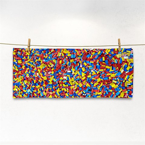 Colorful Lego Texture Lego Bricks Hand Towel from ArtsNow.com Front