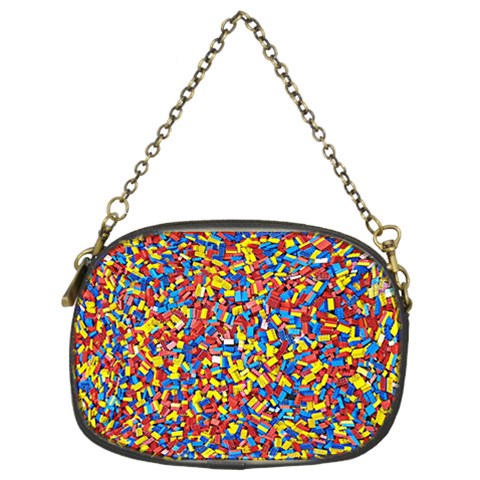 Colorful Lego Texture Lego Bricks Chain Purse (Two Sides) from ArtsNow.com Front