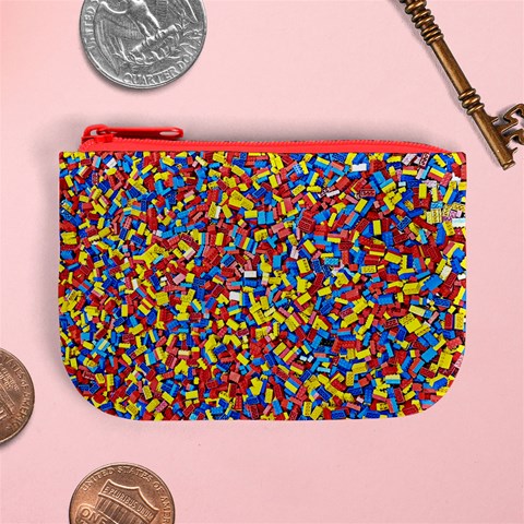 Colorful Lego Texture Lego Bricks Mini Coin Purse from ArtsNow.com Front