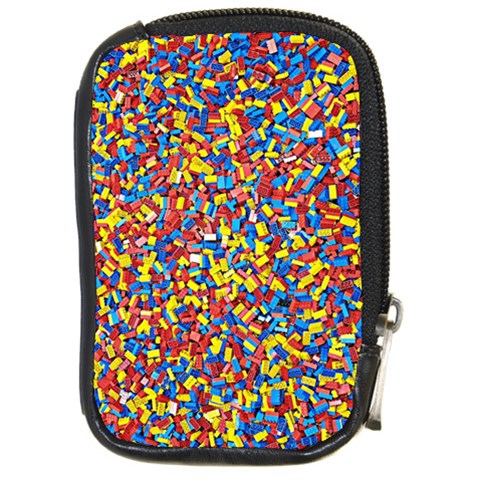 Colorful Lego Texture Lego Bricks Compact Camera Leather Case from ArtsNow.com Front