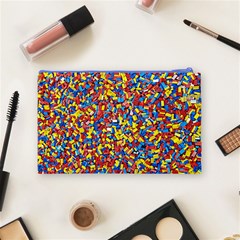 Colorful Lego Texture Lego Bricks Cosmetic Bag (Medium) from ArtsNow.com Back