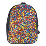 Colorful Lego Texture Lego Bricks School Bag (Large)