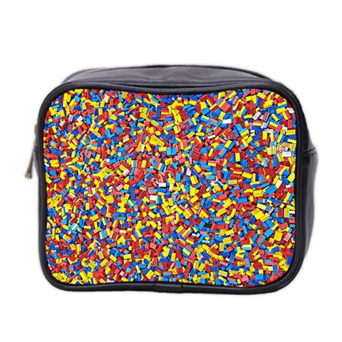 Colorful Lego Texture Lego Bricks Mini Toiletries Bag (Two Sides) from ArtsNow.com Front