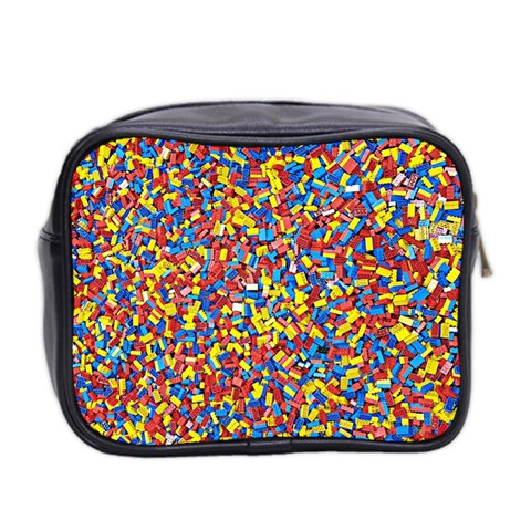 Colorful Lego Texture Lego Bricks Mini Toiletries Bag (Two Sides) from ArtsNow.com Back